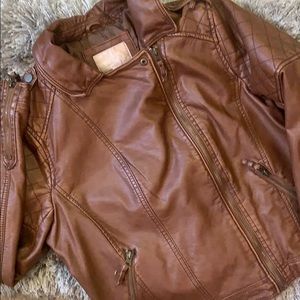 XHILARATION Leather Brown Jacket